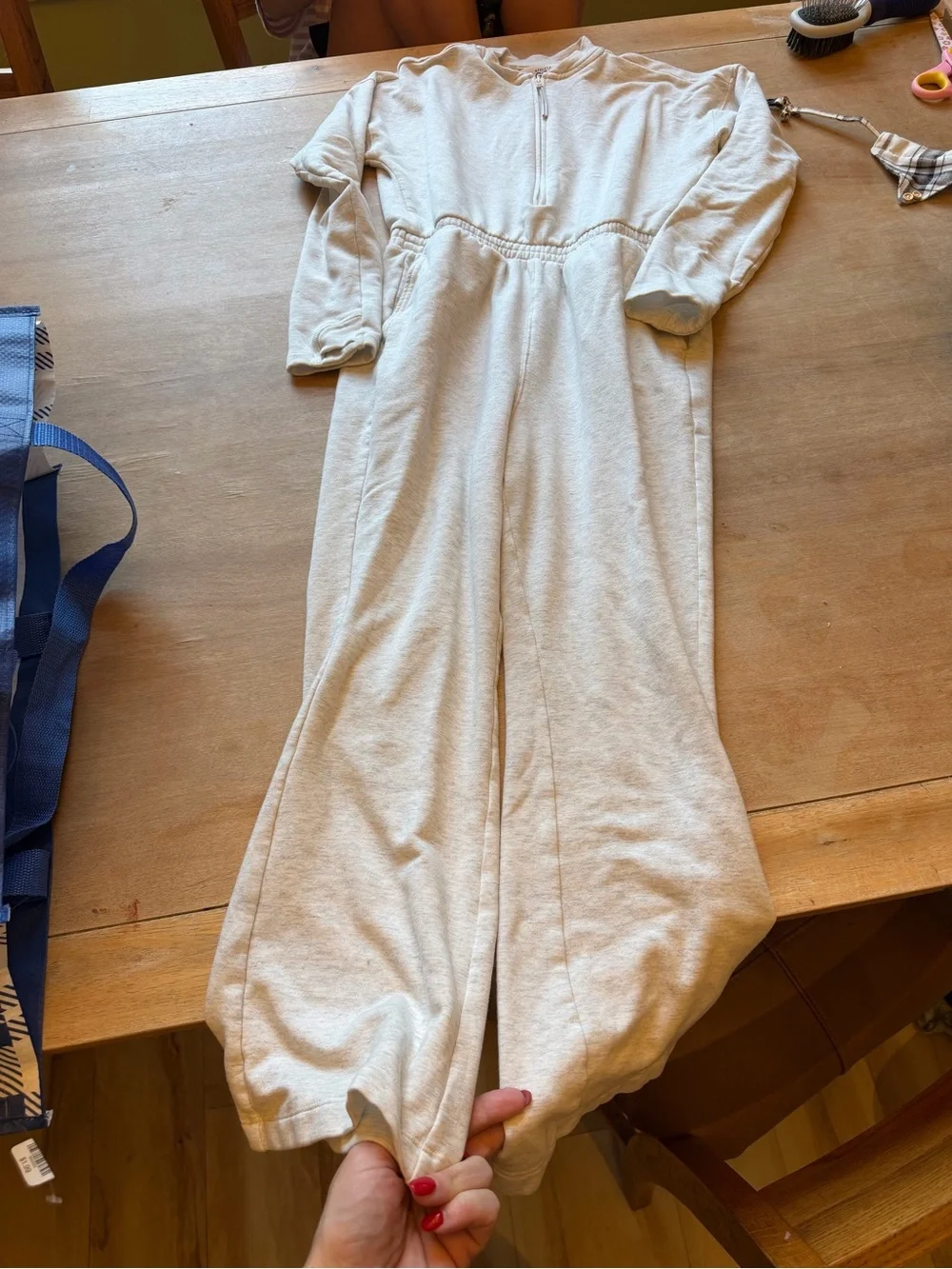 Athleta Kids Cream Long-Sleeve One-Piece Romper